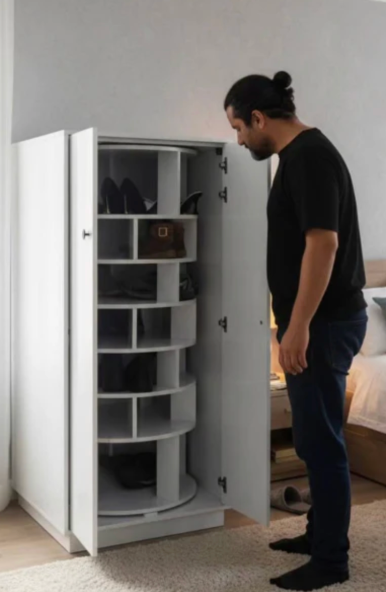 VORVIA™ Prestige 360° Shoe Tower – Smart Luxe Organizer