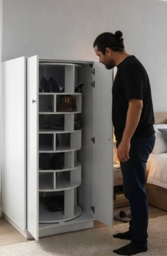VORVIA™ Prestige 360° Shoe Tower – Smart Luxe Organizer